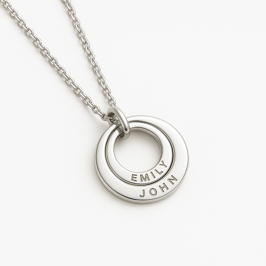 Double Circle Pendant Necklace