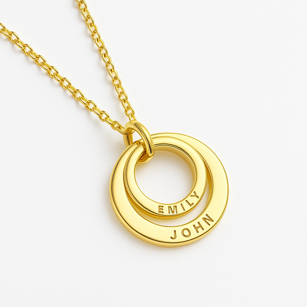 Double Circle Pendant Necklace
