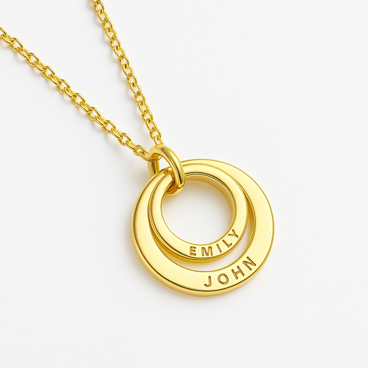 Double Circle Pendant Necklace