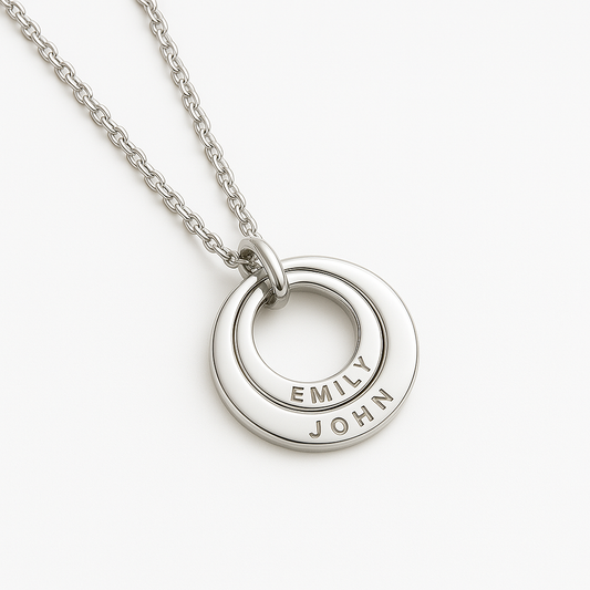 Double Circle Pendant Necklace